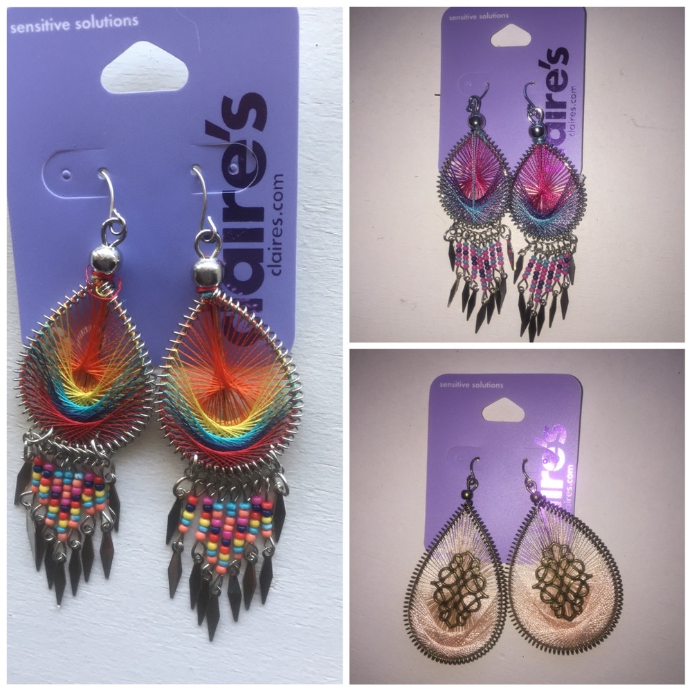3 sets of Claire’s super cute earrings ❤️ Brand New - Picture 1 of 4
